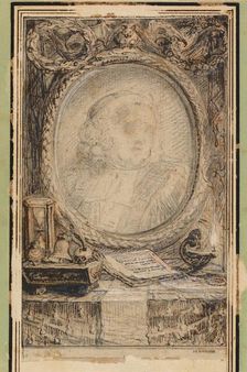 Allegorical Frame with a Bat, c. 1769. Creator: Gabriel de Saint-Aubin