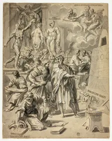 Allegorical Scene in Artist's Studio, n.d. Creator: Unknown