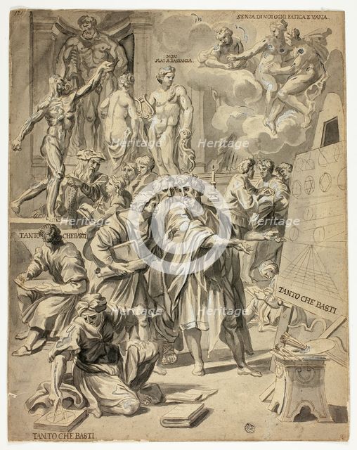 Allegorical Scene in Artist's Studio, n.d. Creator: Unknown.