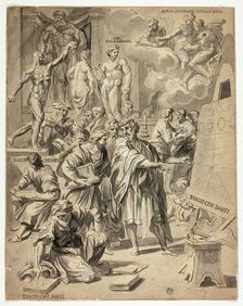 Allegorical Scene in Artist's Studio, n.d. Creator: Unknown