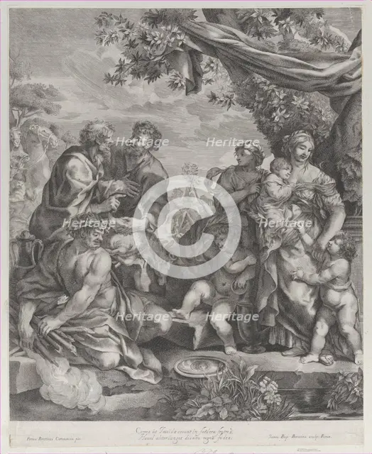Allegorical scene with a sacrificial lamb, 1640-70. Creator: Giovanni Battista Bonacina.