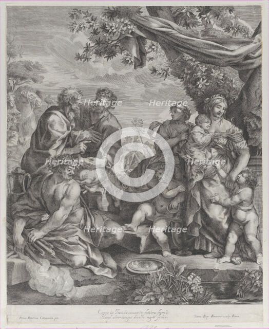 Allegorical scene with a sacrificial lamb, 1640-70. Creator: Giovanni Battista Bonacina.