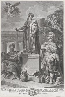 Allegorical portrait of Felipe el Bueno (Philip the Good Duke of Burgundy) founder of the ..., 1778. Creator: Manuel Salvador Carmona