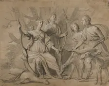 Allegorical Portrait of the Four Eldest Children of the King and Queen of Bohemia, about 1631. Creator: Gerrit van Honthorst