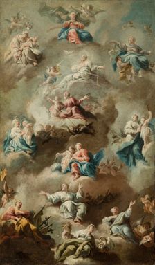 Allegorical Religious Scene with the Virgin Mary II, 2nd quarter of 18th century. Creator: Unknown
