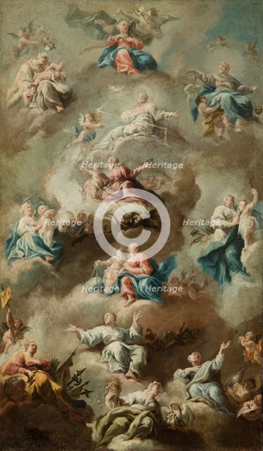 Allegorical Religious Scene with the Virgin Mary II, 2nd quarter of 18th century. Creator: Unknown.