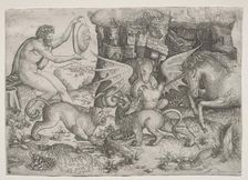 Allegorical Theme: Combat of Animals, c. 1515-1520. Creator: Master of the Beheading of St. John the Baptist (Italian)