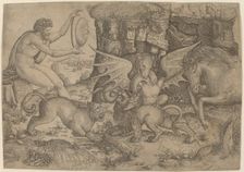 Allegorical Theme: Combat of Animals, c. 1515/1520. Creator: Master of the Beheading of St. John the Baptist