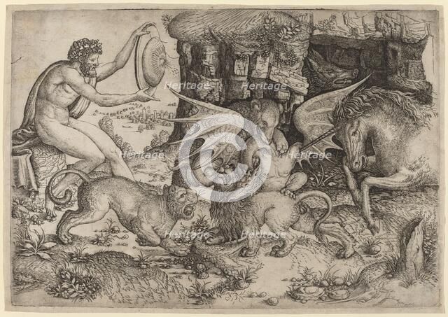 Allegorical Theme: Combat of Animals, c. 1515/1520. Creator: Master of the Beheading of St. John the Baptist.