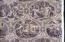 Allegorie à l'Amour (Homage to Love) (Furnishing Fabric), Nantes, c. 1815. Creator: Favre-Petitpierre et Cie