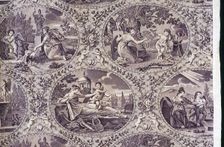 Allegorie à l'Amour (Homage to Love) (Furnishing Fabric), Nantes, c. 1815. Creator: Favre-Petitpierre et Cie