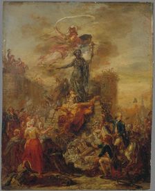 Allégorie de la Liberté sur les ruines de la Bastille, c1789. Creator: Ecole Francaise