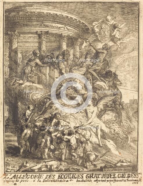 Allegorie des mariages faits par la ville de Paris a la naissance du Duc de Bourgogne, 1751. Creator: Gabriel de Saint-Aubin.