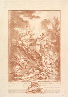Allégorie pour la Commémoration d'un Mariage (Allegory for the Commemoration o..., mid-18th century. Creator: Gilles Demarteau