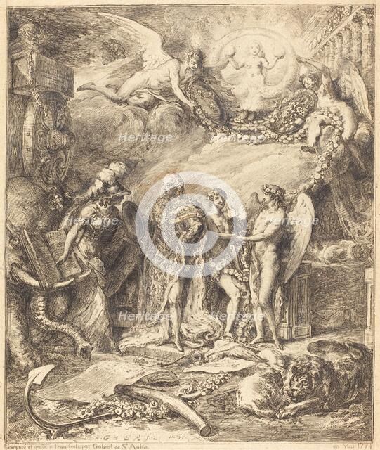 Allegorie sur la mariage du Comte de Provence, 1771. Creator: Gabriel de Saint-Aubin.