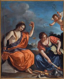 Allegories of justice and peace, First half of the 17th century. Creator: Guercino (1591-1666)