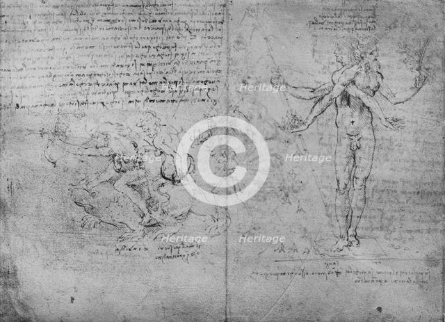'Allegories of Pleasure and Pain and of Envy', c1480 (1945). Artist: Leonardo da Vinci.