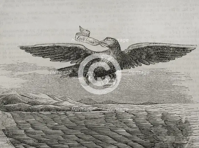 Allegory depicting the sale of Louisiana by Napoleon I to the United States,...(1851).  Creator: Chamorro.