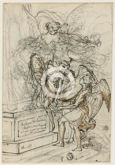Allegory in Honor of King Stanislas Leczynski (recto), n.d. Creator: Claude-Louis Desrais.