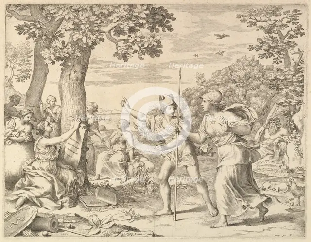 Allegory on Good Government in France, 1685. Creator: Claude Mellan.