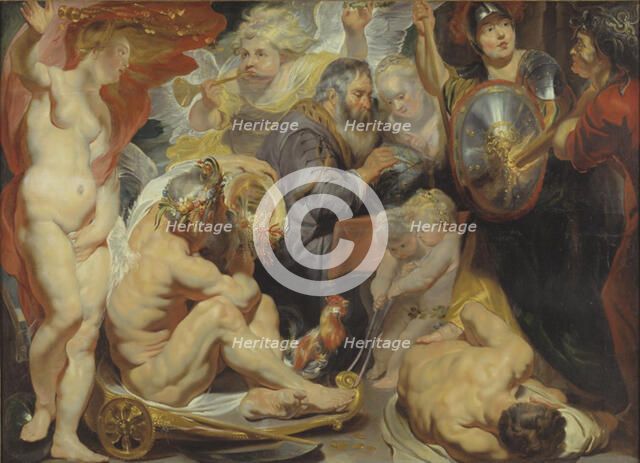Allegory on Science. Minerva and Cronus protect Science against Envy and Ignorance, 1615-1619. Creator: Jacob Jordaens.