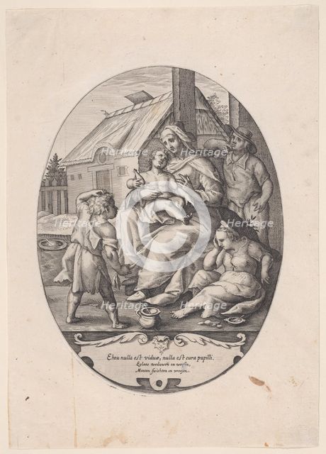 Allegory on Widowhood and Orphanage, 1590-1630. Creator: Lambert Cornelisz.