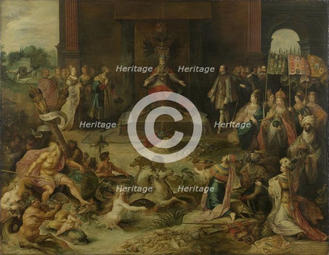 Allegory on the Abdication of Emperor Charles V in Brussels 25 October 1555, 1642. Artist: Francken, Frans, the Younger (1581-1642)