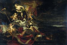 Allegory on the Dutch Raid on the Medway (1667), with a Portrait of Cornelis de Witt, 1668. Creator: Cornelis Bisschop