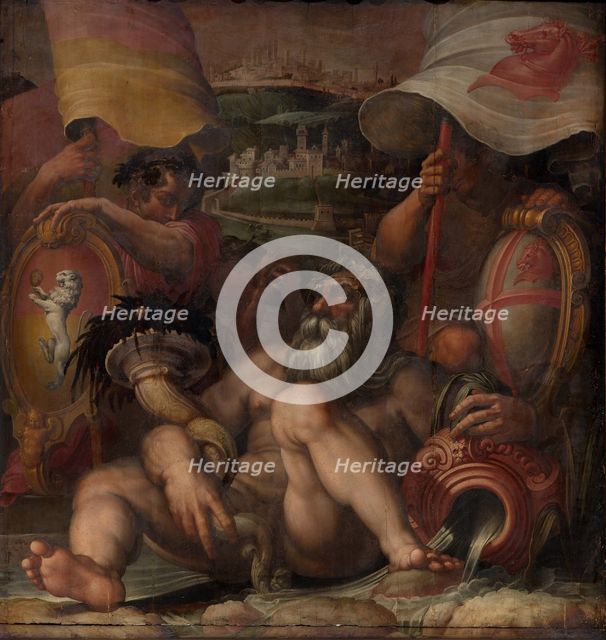 Allegory of Colle val d'Elsa and San Gimignano, 1563-1565. Artist: Vasari, Giorgio (1511-1574)