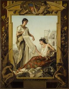 Allegory of construction of the new Hotel de Ville, 1881. Creator: Paul Alexandre Alfred Leroy