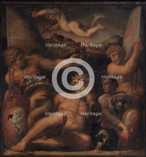 Allegory of Cortona and Montepulciano, 1563-1565. Artist: Vasari, Giorgio (1511-1574)