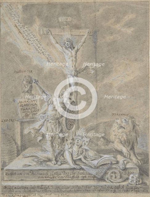 Allegory of Christian Virtues, 1746. Creator: Johann Elias Ridinger.