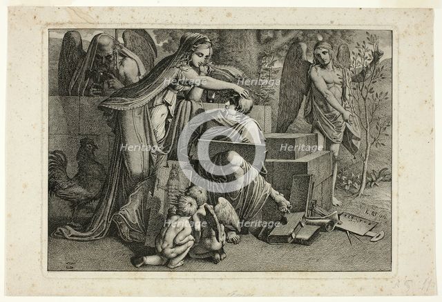 Allegory of Art: A Youth Inspired by the Spirit of Art, 1810. Creator: Carl Russ.