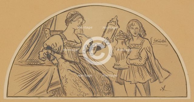 Allegory of glassmaking, 1900-1910. Creator: Mikolas Ales.