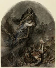 Allegory of Death, c. 1860. Creator: Clement-Auguste Andrieux