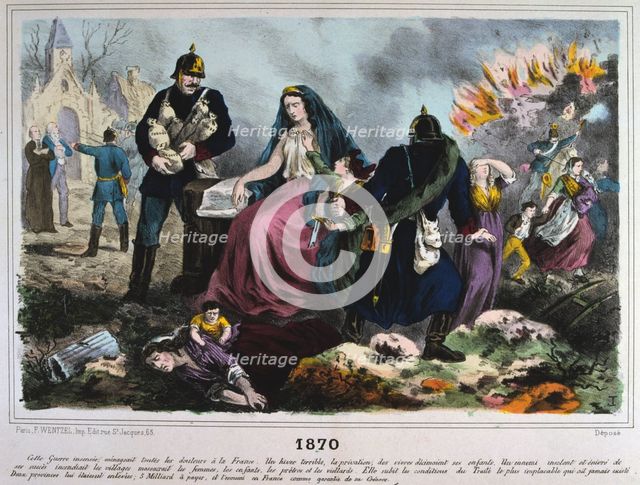 Allegory of France of 1870, Franco-Prussian war, 1870-1871.  Artist: Anon