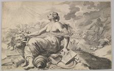 Allegory of France with the Arms of Richelieu (Allégorie sur la Paix). Creator: Claude Mellan