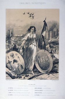 Allegory of French patriotic emblems, 1870. Artist: Anon