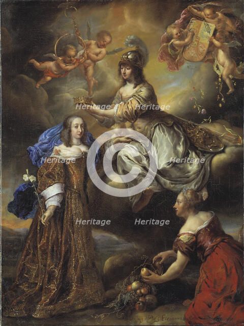 Allegory of Hedvig Eleonora, 1636-1715, crowned by Minerva, 1654. Creator: Jurgen Ovens.