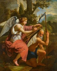 Allegory of history writing on the wings of time, 17th century. Creator: Errard, Charles, the Younger (before 1607-1689)