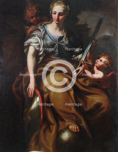 Allegory of justice and strength, Second half of the 17th century. Creator: Piola, Domenico (1627-1703).