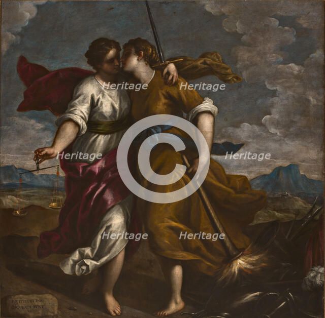 Allegory of justice and peace, c.1620. Creator: Palma il Giovane, Jacopo, the younger (1544-1628).