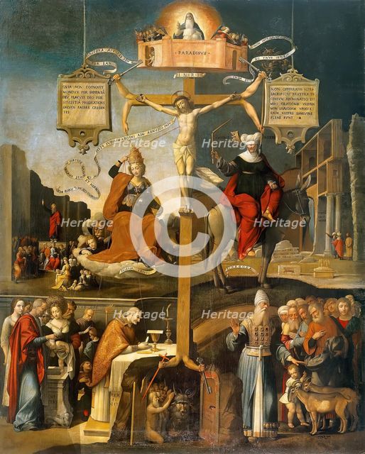 Allegory of Old and New Testament (Synagogue and Christ Church), 1529. Creator: Benvenuto Tisi da Garofalo.