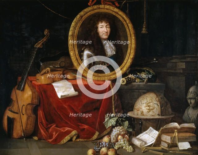Allegory of Louis XIV, Protector of Arts and Sciences. Artist: Garnier, Jean (1632-1705)