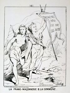 Allegory of la Franc-Maconnerie et la Commune Paris Commune, 1871. Artist: Anon