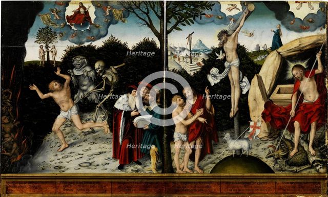 Allegory of Law and Grace, after 1529. Artist: Cranach, Lucas, the Elder (1472-1553)