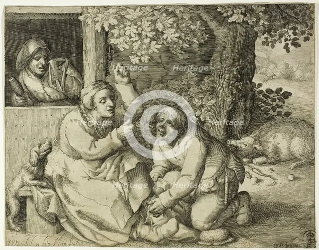Allegory of Marital Strife, 1607. Creator: Pieter Serwouters.