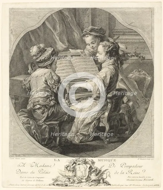 Allegory of Music, 1756. Creator: Etienne Fessard.