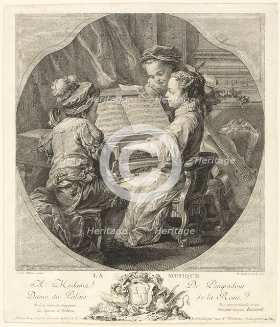 Allegory of Music, 1756. Creator: Etienne Fessard.