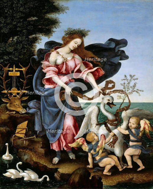 Allegory of Music (Muse Erato), c. 1500. Creator: Lippi, Filippino (1457-1504).
